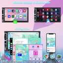 Wireless Apple Carplay 7 inch Double Din Car Stereo,IPS Touchscreen,Bluetooth 5.2,FM Car Radio,Bakcup Camera,Subwoofer Ports, Audio Receiver,Android Auto,Type-C/USB Fast Charging,GPS Navigation