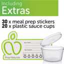 PrepNaturals 4 Pack 34 Oz Glass Meal Prep Containers - Dishwasher Microwave Freezer Oven Safe - Glass Storage Containers with Lids (Multi-Compartment)