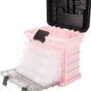 Pink Tool Box Organizer with Removable Compartments  Portable Storage Case for Crafts, Beads, Screws & Small Tools  Lightweight Utility Organizer by Stalwart
