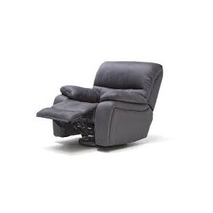 Roomsense Cannon Recliner Dark Grey Brown Leather Recliner Sofa Seat Single (38Wx30L inches)