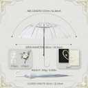 61.8 Inch Arc Large Clear Bubble Umbrella for Wedding & Daily Use, Transparent Dome Windproof Rainproof Stick Umbrella with J-Handle Elegant Photo Prop for 1-2 People