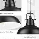 zeyu Black Pendant Lighting, 2 Pack Hanging Kitchen Lights, 1-Light Pendant Light with Metal Dome Shade, Matte Black Finish, 016-1M-2PK BK, Large