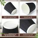 Ceenna 100 Set 7 oz Disposable Coffee Cups with Lids to Go Coffee Cup Insulated Hot Ripple Cup Paper Espresso Cups Bulk for Hot Chocolate Tea Cocoa Drinks Party