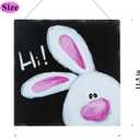 3 x Easter Wooden Door Sign Bunny Welcome Hanging Sign Rustic Farmhouse Wood Wreath Sign for Easter Spring Coffee Shop Window Home Decor