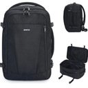 ECOHUB Travel Backpack 18x14x8 Spirit Airlines Personal Item Bag Carry On Backpack 13 Pockets Work Casual Daypack for Men Women Airline Approved Water Resistant Gym Backpack with Charging Port, Black