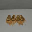 Yilloog 4 Pcs Shoulder Epaulets for Women Tassel Link Chain Boards Badge Beads Pads Punk Fringe Jewelry Pins for Men Jackets(Gold)