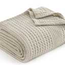 PHF Lightweight Waffle Weave Blanket King Size, Breathable & Ultra Soft, 104"x 90" Soft & Cozy Thin Blanket for All Season & Hot Sleepers, Bed, Home Decor - Light Taupe
