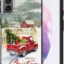 Compatible with Samsung Galaxy S21 Case, Aesthetic Pattern Design, Full Body Protection Shockproof Cover Case for Samsung Galaxy S21 5G 6.1" (Christmas Tree Red Truck)