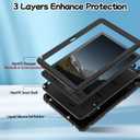 MENZO Case for Samsung Galaxy tab A10 (Only 2023 Release) Bracket Design, Layer Duty Shockproof Rugged Case with Kickstand, Black