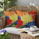 mellicoma Waterproof Outdoor Pillow Covers 20x20 Pack of 2 Vibrant Floral Collage Throw Outdoor Pillows for Garden Funiture Patio Home