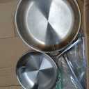 MICHELANGELO Stainless Steel Frying Pan Set, 8" 10" Cooking Pan set with Triply Base, Stainless Steel Skillet with Ergonomic Handle, Induction Compatible