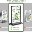 Poster Stand 24x36 Sidewalk Sign with Wheels – Heavy Duty Double-sided Sign Holder Stand for Storefront, Restaurants, Events, Yard, Poster Board Frame for Indoor & Outdoor Use (Frame ONLY)