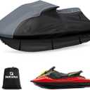 QUNSUNUS Jet Ski Cover for Yamaha EX Deluxe/EX Sport 2017-2025 and EXR 2017-2021, Waterproof All Weather Waverunner Cover with Straps and Zipper for Wind, Sun Protection