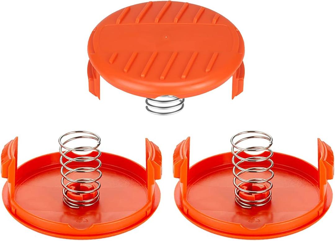 VineHii RC-100-P Replacement Trimmers Spool Cover Cap RC100P, 385022-03 Compatible with Black and Decker AF-100 GH900 GD600 GH610 GH912 ST6600 String Trimmer Weed Eater (3 Cap, 3 Spring)