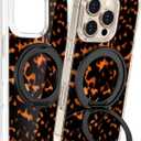 Loheckle for iPhone 16 Pro Max Case with Stand- Compatible with MagSafe Women Girls Cute Clear Girly Aesthetic Unique Design Soft TPU Magnetic Ring Phone Cover for Apple 16 Promax, Brown