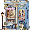 Fsolis Book Nook Kit - DIY Bookshelf Miniature Kit for Adults, 3D Puzzle Booknook Bakery Tiny House Craft Gifts for Women Readers Book Lovers (Sweet Marie)