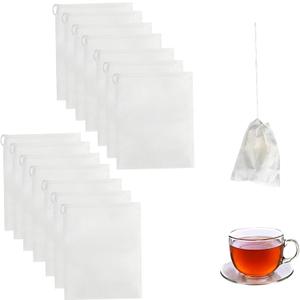 300Pcs Disposable Tea Filter Bags For Loose Leaf Tea, LIOUCBD Drawstring Tea Infuser, Unbleached Tea Strainer for Coffee Spice Herbs (3.1 X 3.9 Inch, White)