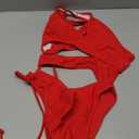 Sexy One Piece Swimsuit for Women ,Cut Out Keyhole High Cut Cheeky Monokini, Pool Party Beach Wear Vacation (Small, Red)
