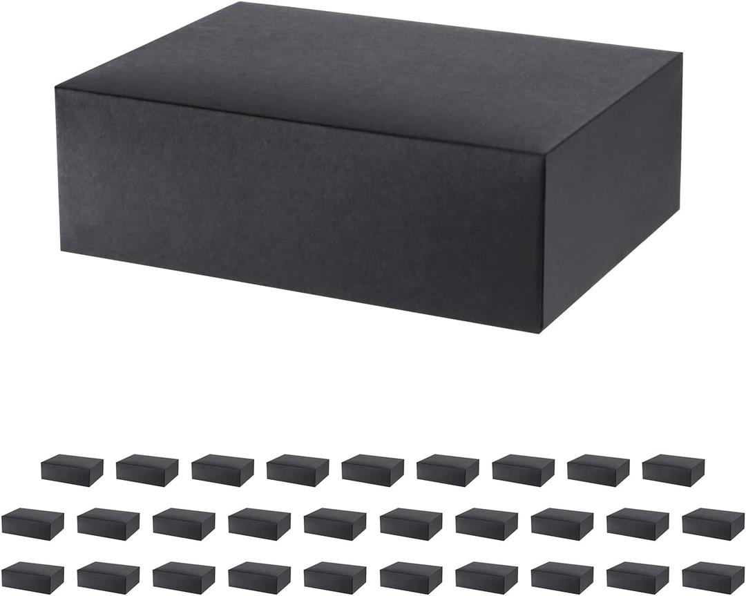 JINMING 30 Gift Boxes 7.5x5.5x2.5 Inches, Matte Black Gift Boxes Bulks for Mother's Day, Father's Day, Party, Birthday, Groomsmen Proposal Boxes for Light Gifts