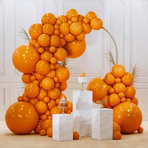 PartyWoo Burnt Orange Balloons 140pcs Different Sizes of 18 12 10 5 Inch Terracotta Rust Fall Color Autumn Boho Balloon Arch Kit Garland for Thanksgiving Halloween Fall Party Decorations Orange-F53