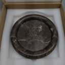 Natural Marble Round Vanity Tray Jewelry Makeup Dish Decorative Tray for Coffee Table,Bathroom,Bedroom (Coffee Net)