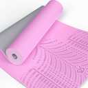 LOLLIPOP Thick Yoga Mat, Non-Slip Exercise Mat for Yoga, Pilates, Stretching Fitness & Exercise Mat with Easy-Cinch Carrier Strap, 72"L x 24"W x 1/ 4 Inch Thick, Pink & Grey