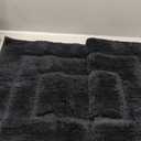 GRANNY SAYS Large Bathroom Rugs Non Slip Washable, 24" x 48", Water Absorbent Bath Mats for Bathroom, Thick Soft Shaggy Bath Rug, Microfiber Shower Room Floor Mat Decor, Black