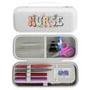 Stethoscope Case for 3M Littmann Classic III, Cardiology IV, MDF, EKO - Nurse Gifts for Women, Nursing Student Gifts, Cute Hard Shell Nurse Bag, Nurse Accessories for Work (White)