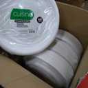 400 Pack 9 in Disposable Round Plastic Plates Heavy Duty White Party Plates
