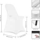 HAINARverS Stretch Spandex Folding Chair Covers 30PCS Universal Fitted Chair Cover Protector for Wedding,Party, Banquet, Holidays, Celebration, Decoration(White, 30 PCS)