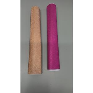 HGUAN Solid Color Glitter Faux Leather Rolls 12"X53"(30cmX135cm),Faux Leather Sheets Very Suitable for Making Crafts, Leather Earrings, Bows,Sewing, Pack of 2: Pink, Beige