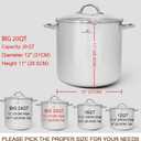HOMICHEF Commercial Grade LARGE STOCK POT 20 Quart With Lid - Nickel Free Stainless Steel Cookware - Healthy Polished Stockpots - Heavy Duty Induction Soup Pot
