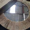 Chi An Home 24 Inch Natural Jute Mirror, Wall Mounted Round Mirror with Metal Frame, Wall Decor Rustic Farmhouse Boho Decor Accent for Bathroom, Bedroom, Living Room, or Entryway
