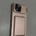 SSLOTSCASE for iPhone 17 Pro Max Case with Wallet & Sliding Lens Cover & Kickstand & Credit Card Holder & Camera Stand, Military-Grade Protection Phone Case Cover for iPhone 17 Pro Max 2025, Rose Gold