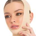 M&D Face Slimming Chin Strap Lipo Compression Garment Mentonera Postquirrgica Facial Beige L