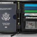 Passport Holder for Travel Essentials, RFID Blocking Protector Passport Wallets, Passport Document Organizer Case for Travel Must Have, Passport Book for Women, Couple, Family Cards, Tickets, ID, Cash (Black)