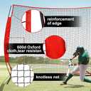 7x7/16x10/20x10ft Baseball Net Backstop Net,Fix Ball Stop Net by 4 Spike&2 Sandbag,Sports Net Barrier with Handbag,Lacrosse Net Backstop for Basketball,Hockey Train,Baseball Net Barrier for Playground