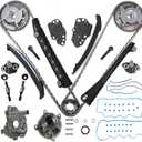 5.4 Timing Chain Kit w/Water Pump Oil Pump Cam Phaser Tensioner VVT Valves Fit For Ford F150 F350 Super Duty Lincoln Navigator 5.4L 3V Triton 2005-2014 3R2Z-6A257-DA 3L3Z-6279-DA 1L3Z-6L266-AA