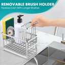 Sinnsally Kitchen Sponge Holder,Sink Caddy Organizer with High Brush Holder,Stainless Steel Sink Box Dish Scrubber Holder,Soap Tray for Kitchen Counter Accessories & Storage Rack (2 Tier - Silver)