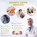 Copper Bracelet for Men 99.9% Pure Copper Magnetic Bangle with 6pcs 3500 Gauss Magnets, Copper Magnetic Bracelet for Men Copper Bracelets Jewelry Gift Gifts for Men Dad