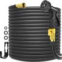 Garden Hose 100ft Lightweight No-Kink Water Hose Flexible Hose with 3/4'' Brass Fittings and 10 Functions Spray Nozzle, Leakproof, for Yard, Garden, Lawn & Car Wash, Black