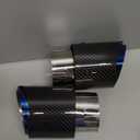 Carbon Fiber 3-Inch Inlet 4-Inch Outlet Car Exhaust Tips Fit for 76 mm 3 Inch Exhaust Pipe Tailpipe Tail Need Exhaust Port Height>5 Inch Widht>5 Inch (Burnt)