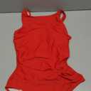 SUUKSESS Women One Piece Ruched Swimsuit Tummy Control Backless Bathing Suit (Small, Red)