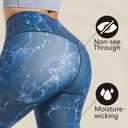 +MD High Waist Women's Printed Leggings (Blue, L)