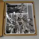 49-Piece Silverware Set with Organizer, Stainless Steel Flatware Utensils Set for 8, Forks and Spoons Silverware Set Cutlery Set with Steak Knives, Dishwasher Safe