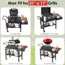 Leteuke Grill Cart for Blackstone Griddle, Portable Outdoor Grill Table, Foldable Cart Table with Wheels for Ninja, Griddle Stand Fit 17 Inch Or 22 Inch, BBQ Prep Tables with Seasoning Tray