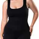 Bodysuits for Women - Square Neck Yoga Jumpsuit - Body Shaper Tummy Control Shapewear for Women (Small, Black)