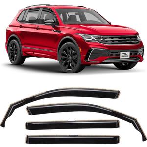 in-Channel Extra Durable Rain Guards for Volkswagen Tiguan 2018-2025, Window Deflectors, Vent Window Visors, 4 Pieces - 220164 (For Tiguan 18-25)