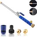 Shayee High Pressure Power Washer Wand for Garden Hose with Jet Nozzle and Fan Nozzle Hydro Jet Power Sprayer for Car Washing or Garden Cleaning Made of Durable Metal (Blue)
