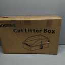 Stainless Steel Cat Litter Box, Extra Large XL Odor Free Metal Litter Box with High Sides Lid, Open Top Litter Pan Include Scoop Easy Cleaning Kitty Cat Box Anti-Urine Leakage, Non-Sticky